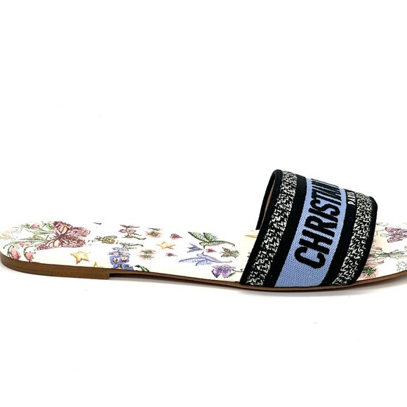 DIOR DWAY Amour 1947 Toile de Jouy Papillo Flat Slides Mules Sandals Shoes - Picture 12 of 16